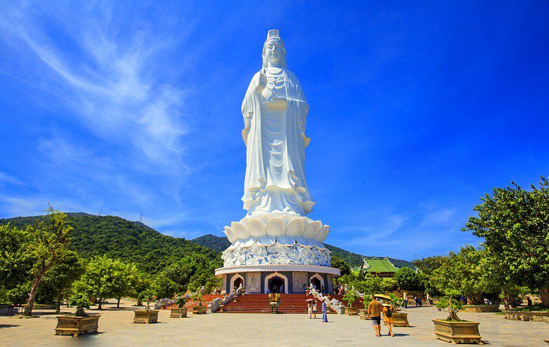 Lady Buddha statue standing tall at Linh Ung Pagoda on Son Tra Peninsula