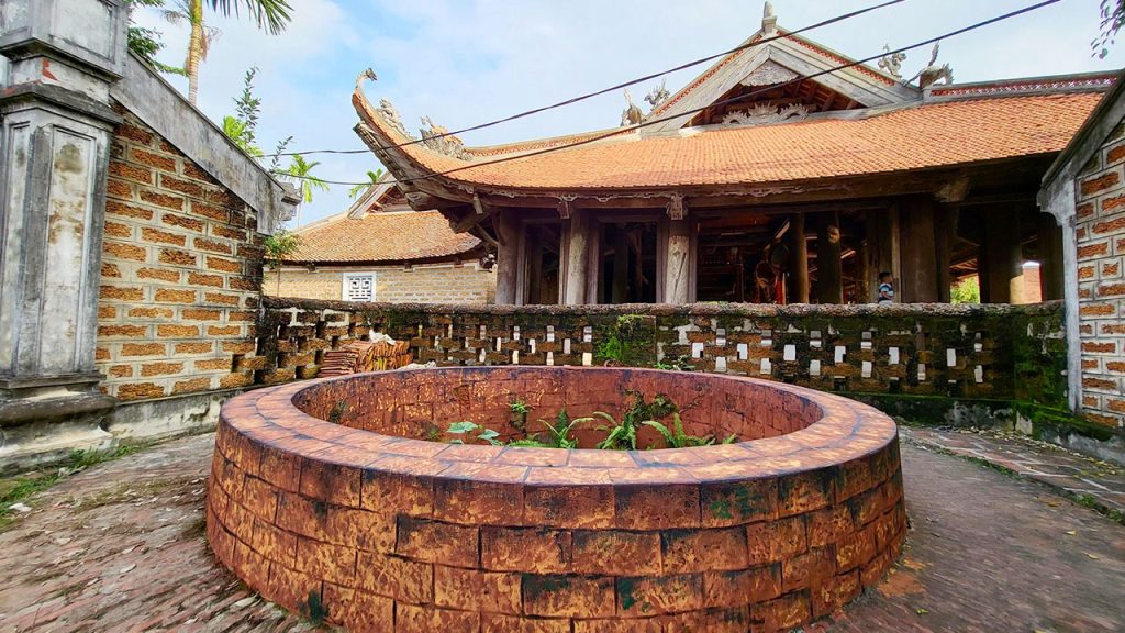 Old laterite houses and village gate in Duong Lam Village, Hanoi