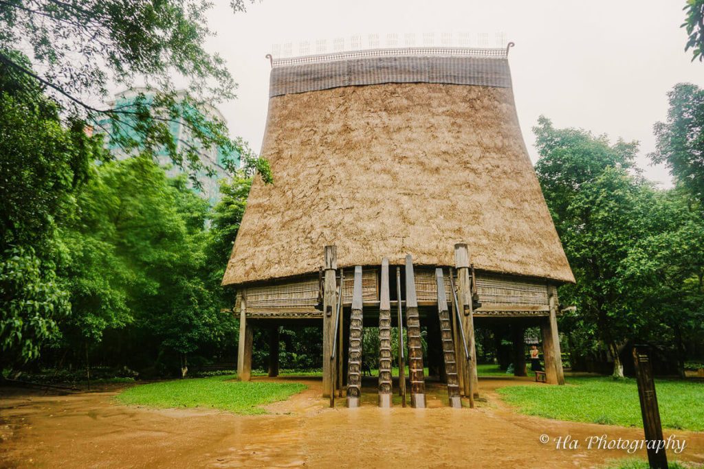 Traditional stilt house outside the Vietnam Museum of Ethnology in Hanoi