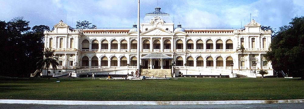 Front view of Independence Palace in Ho Chi Minh City