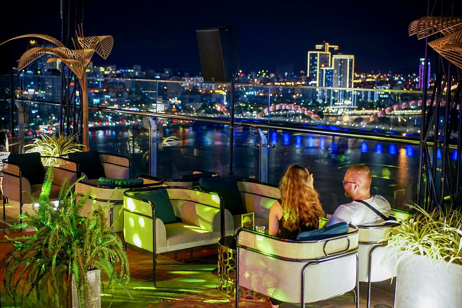 Rooftop bar view of My Khe Beach in Danang from Horizon Bar