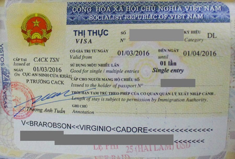 Visa on arrival counter in Vietnam