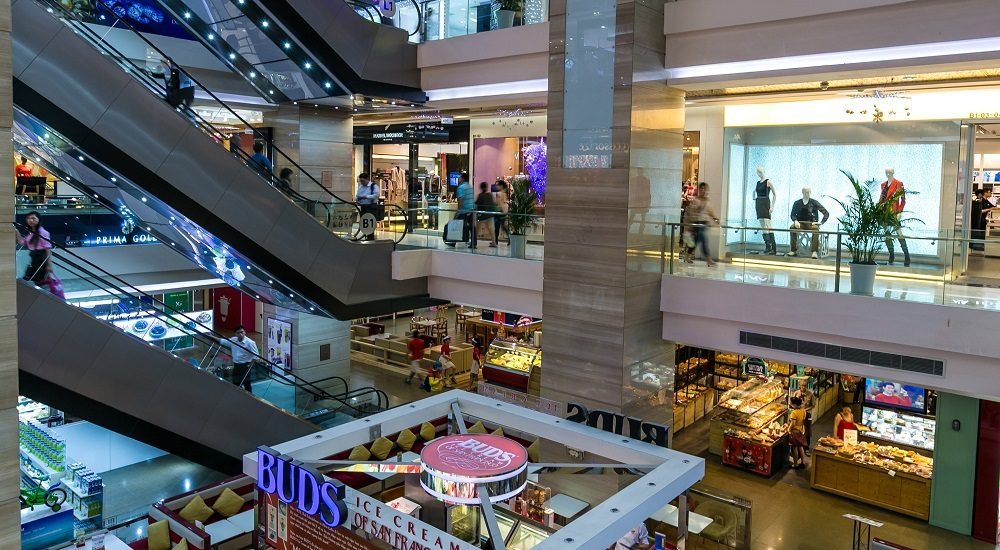 Inside view of a modern shopping mall in Saigon, Vietnam