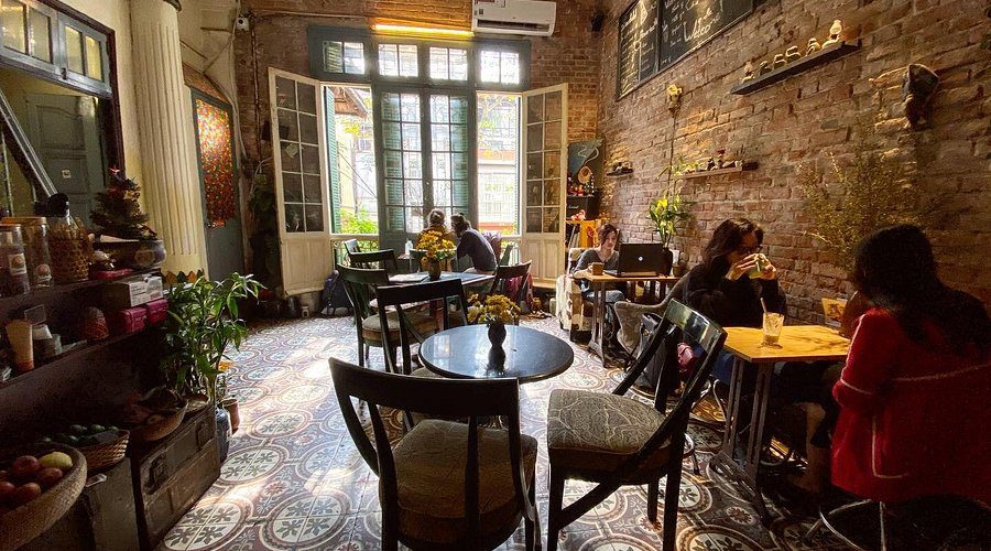 Cozy colonial-style Loading T Café in Hanoi