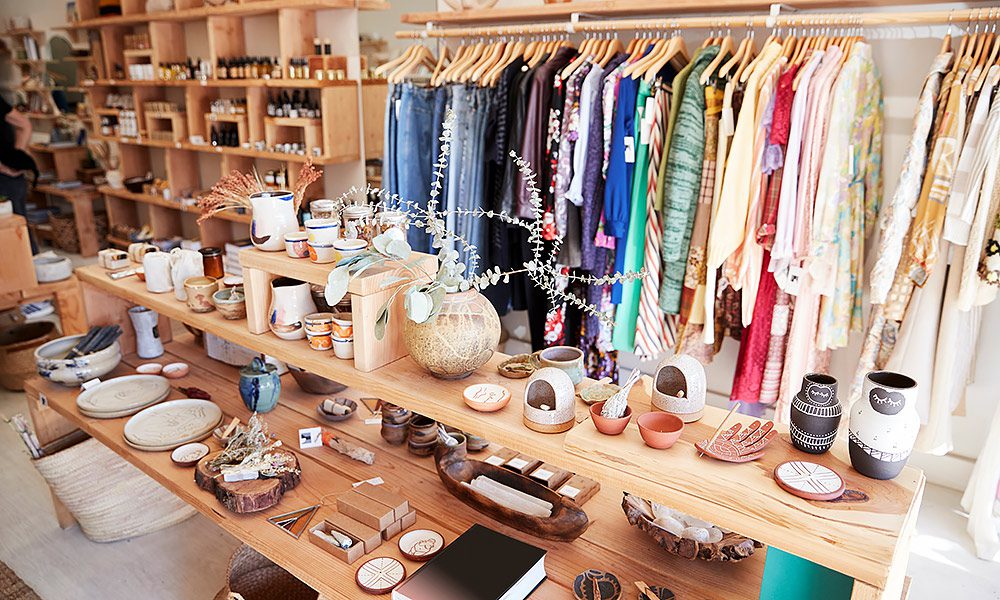 Handmade gift shops with local crafts