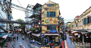 View of Hanoi showing both old quarter streets and modern skyscrapers