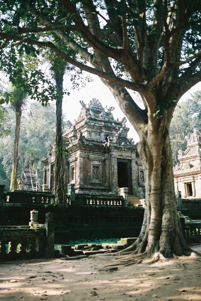 Ancient temple surrounded by trees on a spiritual heritage tour